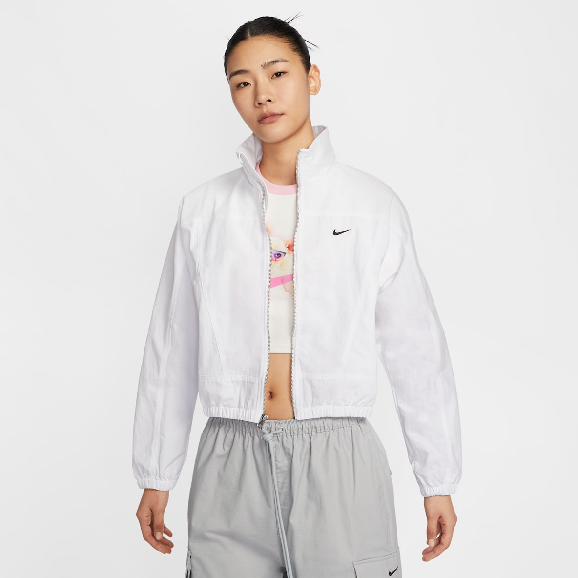 Nike ジップアップジャケット ホワイト/バーガンディ NIKE公式】 ホワイト ジャケット・ベスト【ナイキ公式通販】